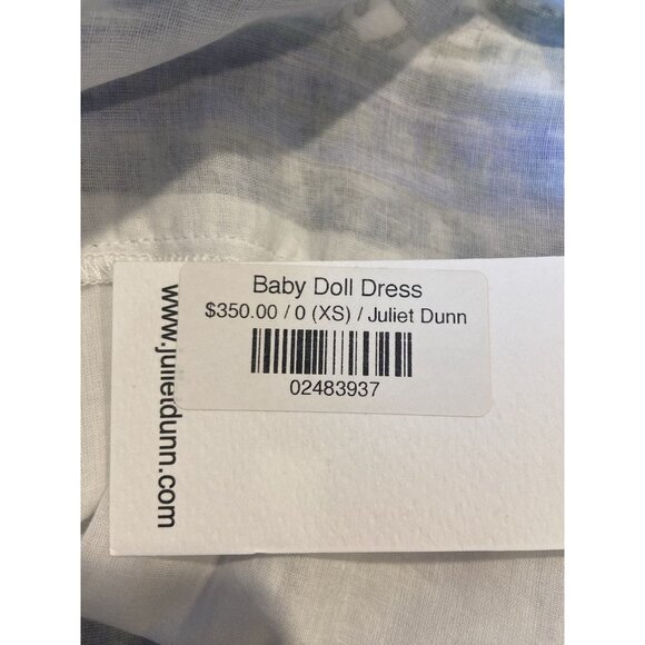 NWT Juliet Dunn London Babydoll Dress Flutter Sleeves Blue Green Size 0 2/4 - Picture 5 of 6